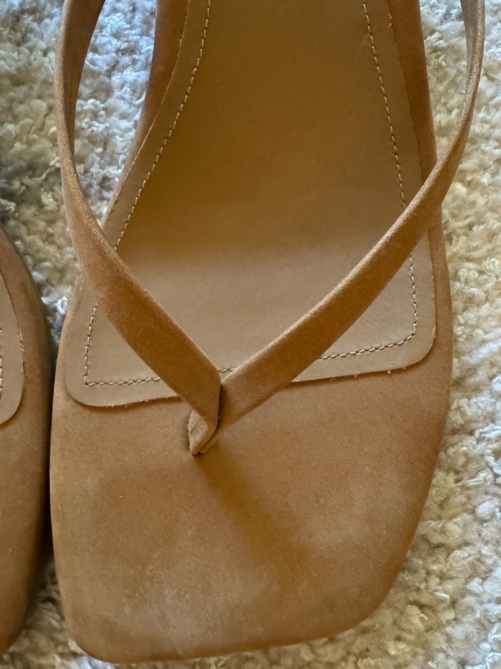 NEW TKEES Julia Kitten Heel Flip Flop in Camel Suede - Picture 8 of 11